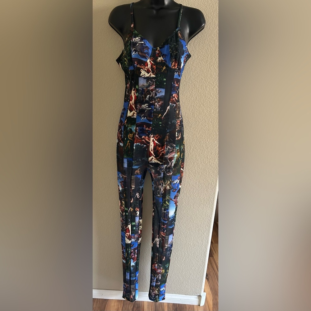 Shane Justin NWT jumpsuit renaissances print M